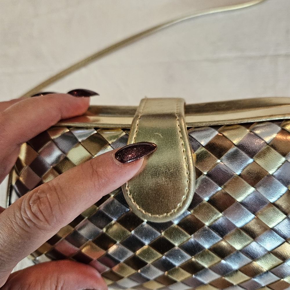 Panache Gold and Brown Woven Clutch - Picture 10 of 15
